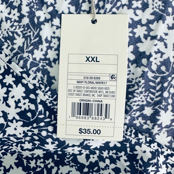 NWT A New Day Floral Dress / Navy & White / XXL - Picture 4 of 10